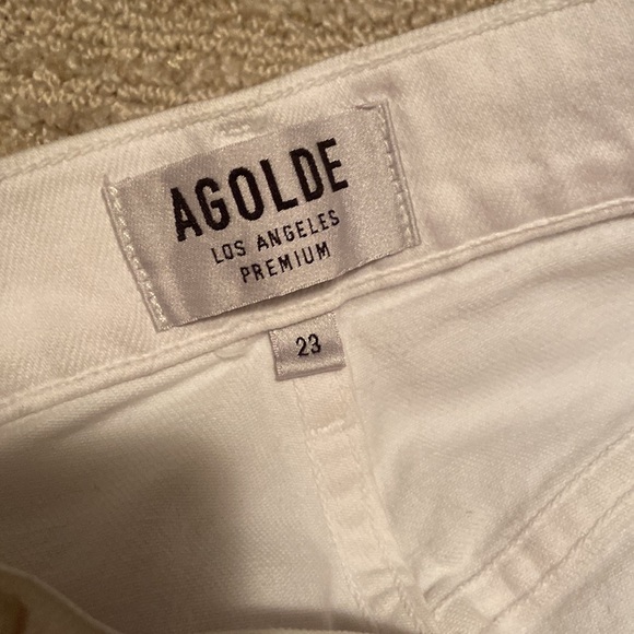 Riley High Rise Straight Crop in Blurred White Jeans size 23 - Picture 7 of 11